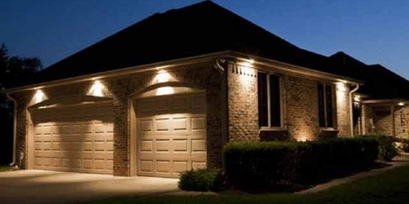 Outdoor Lighting mounted in soffits in Idaho